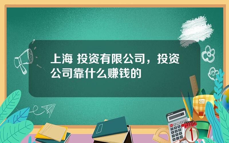 上海 投资有限公司，投资公司靠什么赚钱的